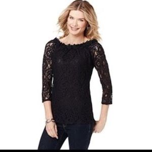 Trish mcevoy lace blouse M/L